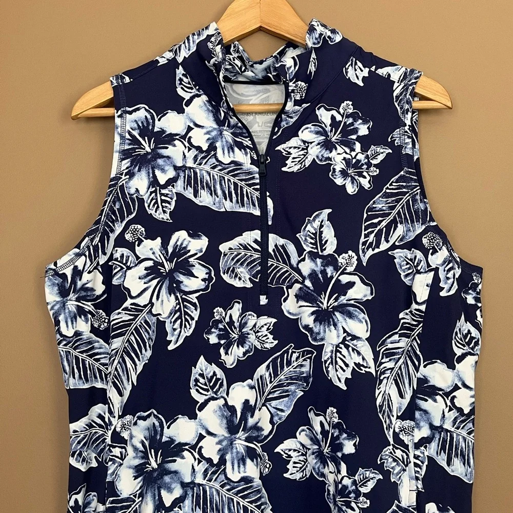 {Tommy Bahama} Aubrey Blossom Bay IslandZone Sleeveless Dress in Blue - Large - Picture 3 of 10